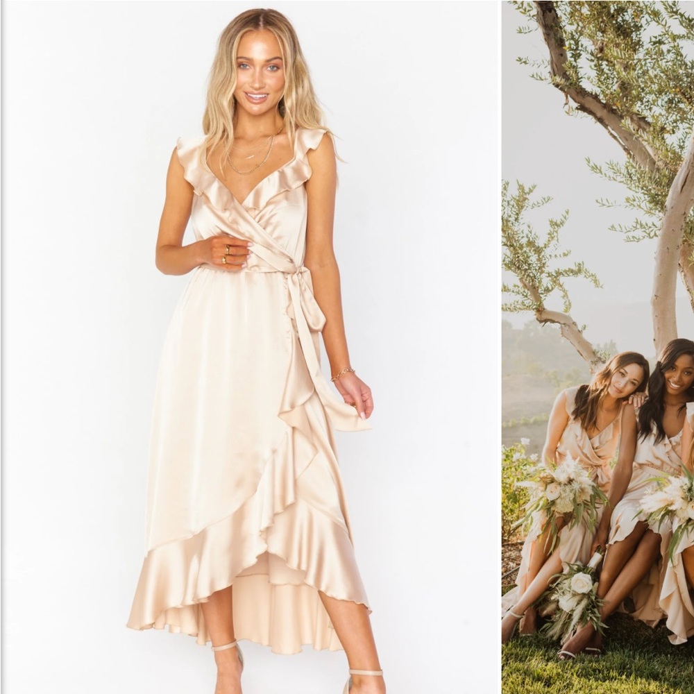 Show Me Your MuMu | Champagne Ruffle High Low Dress - Picture 2 of 9